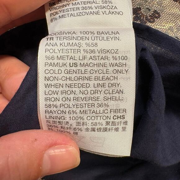 & Other Stories Navy Jacquard Aline Mini Skirt Pockets - 12 - Picture 7 of 7